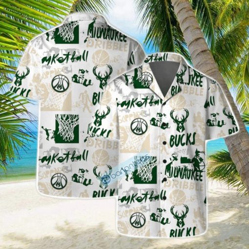 Milwaukee Bucks NBA Logo Street 3D Design Set Hawaiian Shirt & Short