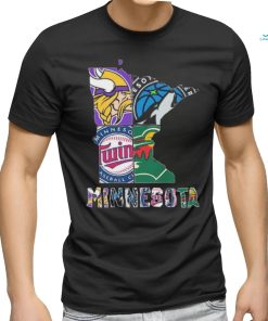 Minnesota Maps Sports Teams Logo 2024 Shirt