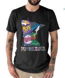 Minnesota Maps Sports Teams Logo 2024 Shirt