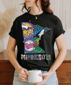 Minnesota Maps Sports Teams Logo 2024 Shirt