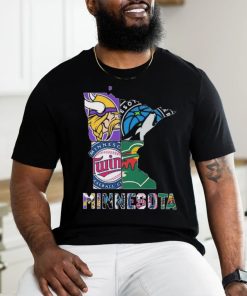 Minnesota Maps Sports Teams Logo 2024 Shirt