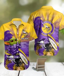 Minnesota Vikings Baby Yoda Hawaiian shirt For Fans Full Printing Hawaiian Shirt