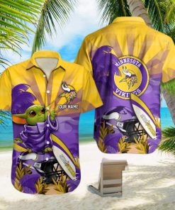 Minnesota Vikings Baby Yoda Hawaiian shirt For Fans Full Printing Hawaiian Shirt