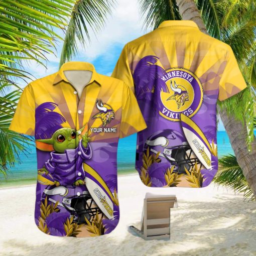 Minnesota Vikings Baby Yoda Hawaiian shirt For Fans Full Printing Hawaiian Shirt