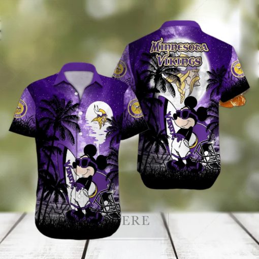 Minnesota Vikings Mickey Mouse Full Printing 3D Hawaiian Shirt