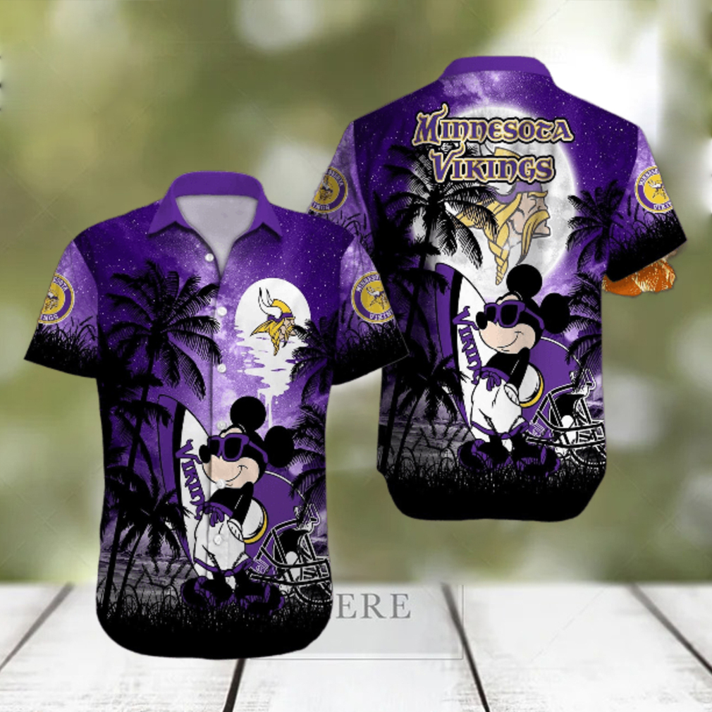Minnesota Vikings Mickey Mouse Full Printing 3D Hawaiian Shirt Minnesota Vikings Mickey Mouse Full Printing 3D Hawaiian Shirt