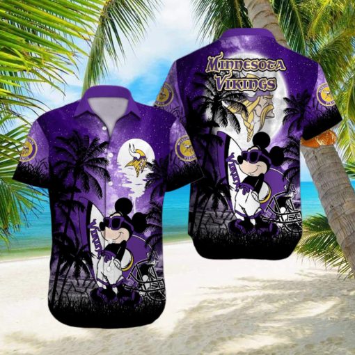 Minnesota Vikings Mickey Mouse Full Printing 3D Hawaiian Shirt