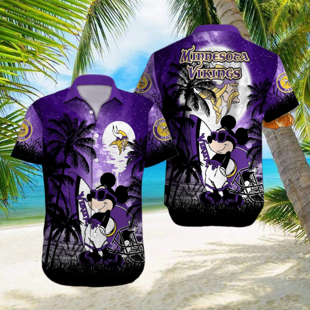 Minnesota Vikings Mickey Mouse Full Printing 3D Hawaiian Shirt Minnesota Vikings Mickey Mouse Full Printing 3D Hawaiian Shirt