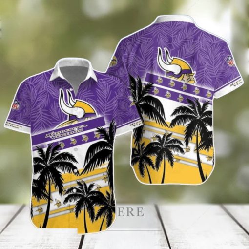 Minnesota Vikings NFL Hawaiian Shirt Palm Trees Pattern New Design For Fans