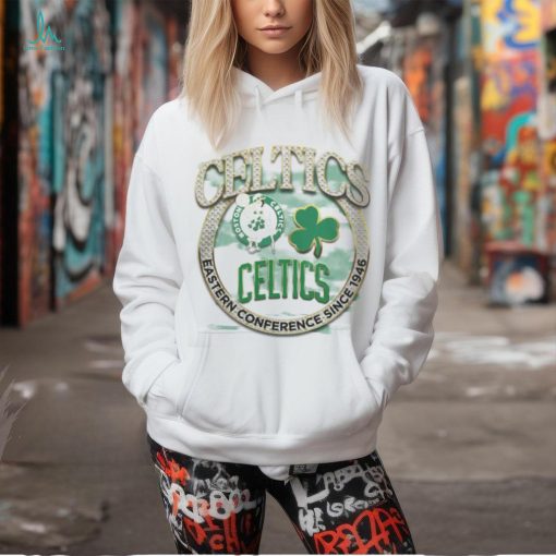Mitchell & Ness Tan Boston Celtics Hardwood Classics Vintage Soul Crown Jewels T Shirt