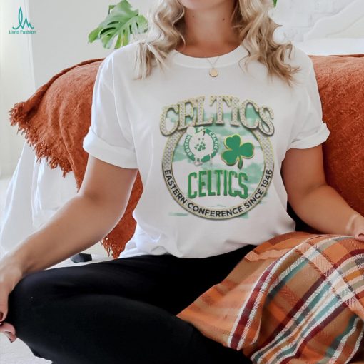 Mitchell & Ness Tan Boston Celtics Hardwood Classics Vintage Soul Crown Jewels T Shirt