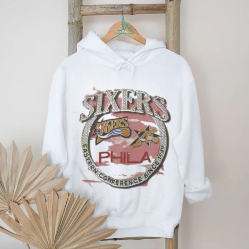 Mitchell & Ness Tan Philadelphia 76ers Hardwood Classics Vintage Soul Crown Jewels T shirt