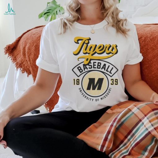 Mizzou Tigers Baseball Stripes Off White T Shirt