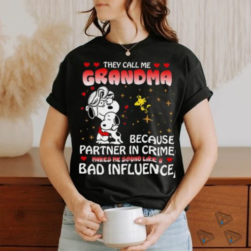 Mother’s Day Grandma Bad Influence Snoopy Women T Shirt