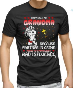 Mother's Day Grandma Bad Influence Snoopy Women T Shirt