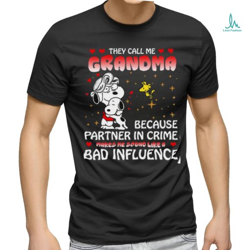 Mother’s Day Grandma Bad Influence Snoopy Women T Shirt