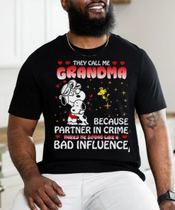 Mother's Day Grandma Bad Influence Snoopy Women T Shirt