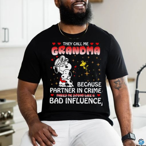Mother’s Day Grandma Bad Influence Snoopy Women T Shirt