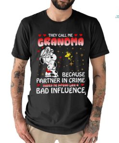 Mother's Day Grandma Bad Influence Snoopy Women T Shirt