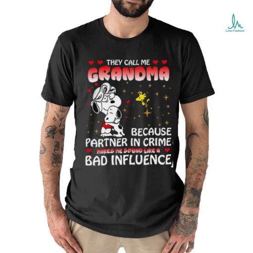 Mother’s Day Grandma Bad Influence Snoopy Women T Shirt