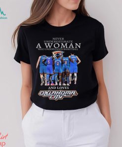 Never Underestimate A Woman Who Understands Basketball And Lover Oklahoma City Thunder T Shirt