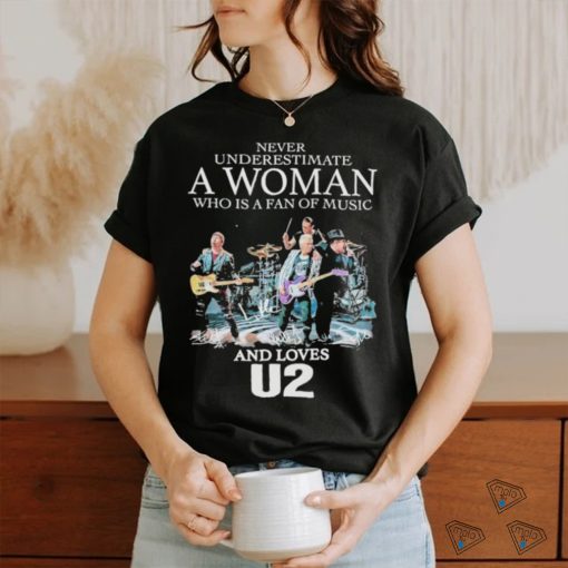 Never Underestimate A Women Who Loves U2 Fan T Shirt
