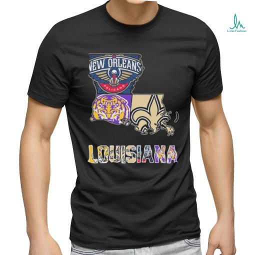 New Orleans Pelicans LSU Tigers New Orleans Saints Proud Of Louisiana T Shirt