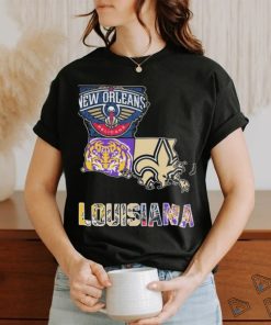 New Orleans Pelicans LSU Tigers New Orleans Saints Proud Of Louisiana T Shirt