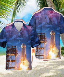 New Shepard Blue Origin Button Down Hawaiian Shirt Trend Summer