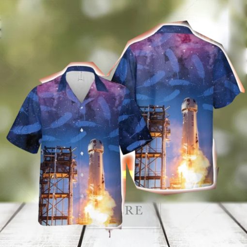 New Shepard Blue Origin Button Down Hawaiian Shirt Trend Summer