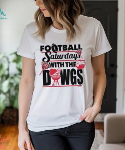 New World Graphics Men's Georgia Bulldogs White Football Saturdays with the Dawgs T Shirt