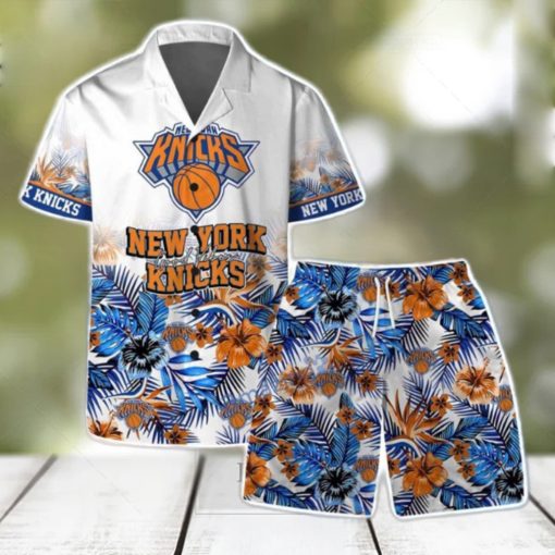 New York Knicks Team Logo Pattern Basketball Season Hawaiian Shirt & Short