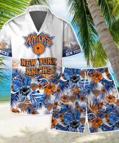 New York Knicks Team Logo Pattern Basketball Season Hawaiian Shirt & Short