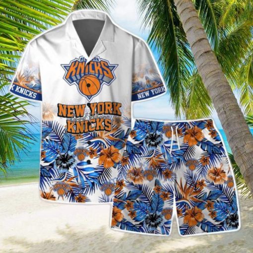 New York Knicks Team Logo Pattern Basketball Season Hawaiian Shirt & Short