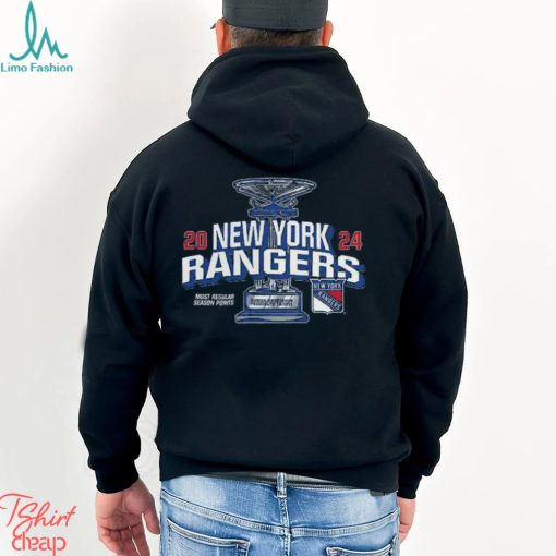 New York Rangers Fanatics Branded 2024 Presidents’ Trophy T Shirt