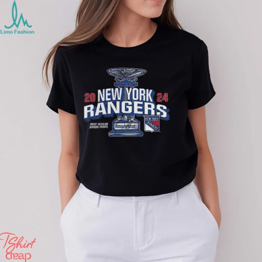 New York Rangers Fanatics Branded 2024 Presidents’ Trophy T Shirt