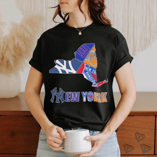 New York Rangers New York Giants New York Yankees Proud 2024 Logo Shirt