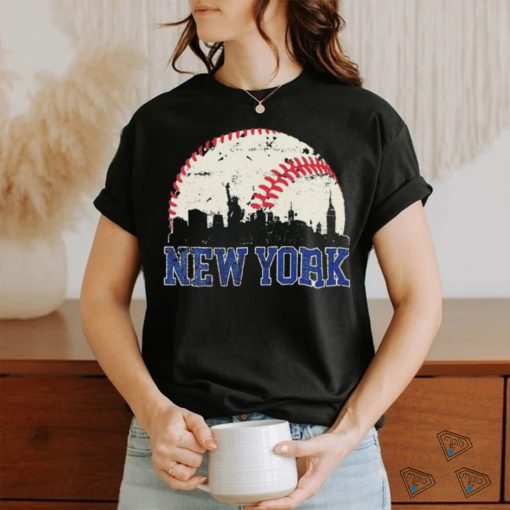 New York Retro Baseball Lover Met At Game Day Shirt