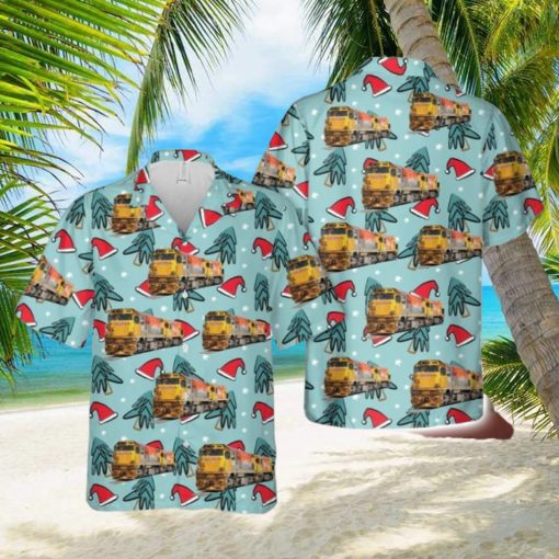 New Zealand Kiwirail Emd G22 # 7008 Locomotive Christmas Button Down Hawaiian Shirt Trend Summer