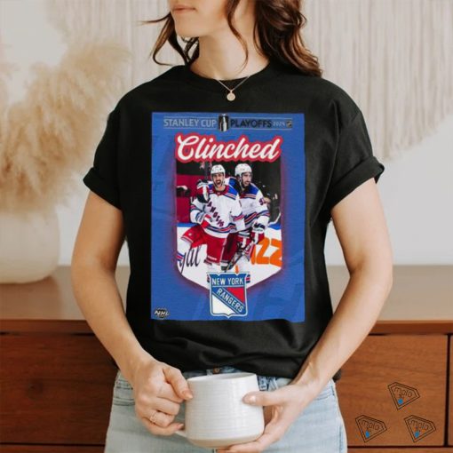 New york rangers are the first team to clinch a spot in the stanley cup playoffs 2024 nhl shirt