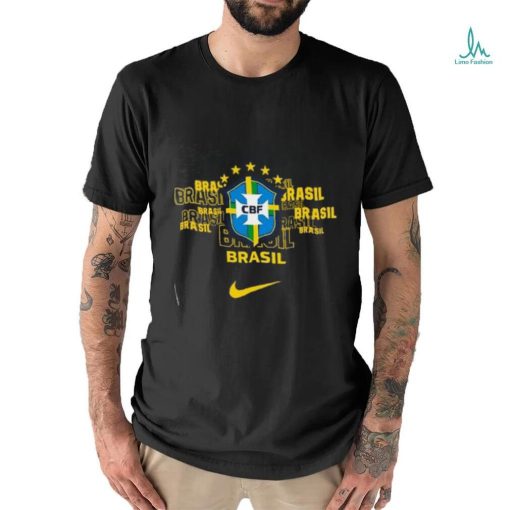Nike Black Brazil National Team Varsity Space Dye T Shirt