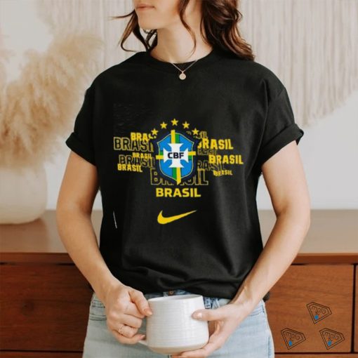 Nike Black Brazil National Team Varsity Space Dye T Shirt