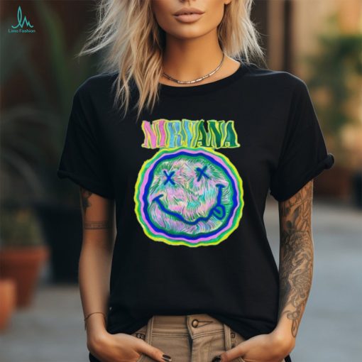 Nirvana Smiley Face Rainbow T Shirt