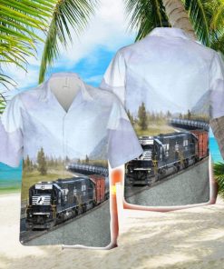 Norfolk Southern Railway Airy Button Down Hawaiian Shirt Trend Summer