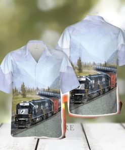 Norfolk Southern Railway Airy Button Down Hawaiian Shirt Trend Summer