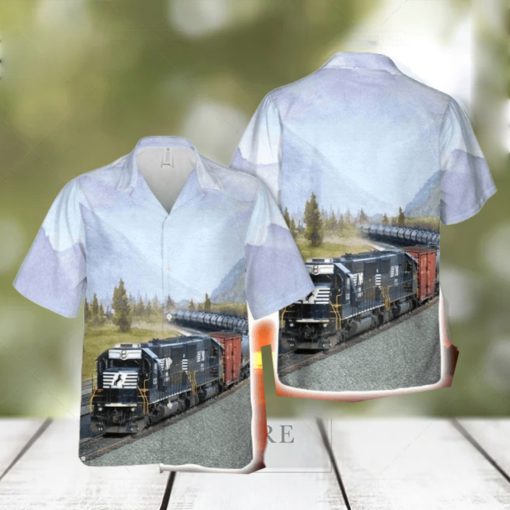 Norfolk Southern Railway Airy Button Down Hawaiian Shirt Trend Summer