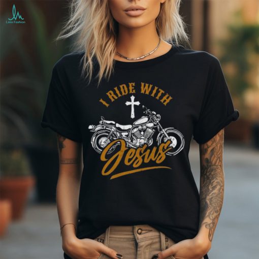 Official 2024 Christian Motorcycle Biker I Ride With Jesus Faith Men’s Shirt
