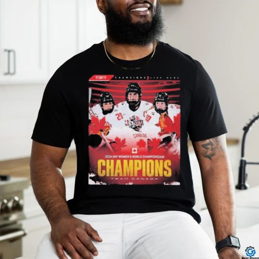 Official 2024 IIHF Women’s World Championship Team Canada Champions Shirt