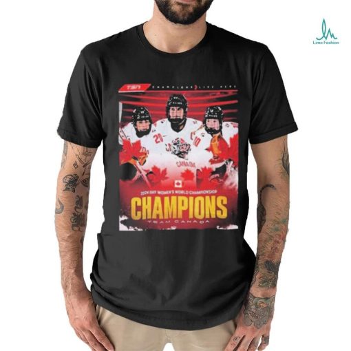 Official 2024 IIHF Women’s World Championship Team Canada Champions Shirt