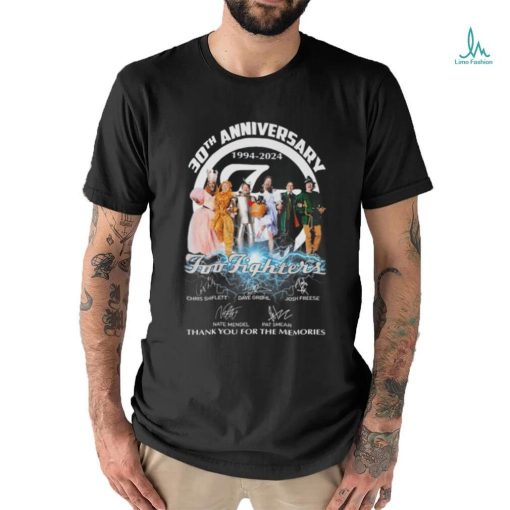 Official 30th Anniversary 1994 2024 Foo Fighters Thank You For The Memories Signatures Shirt